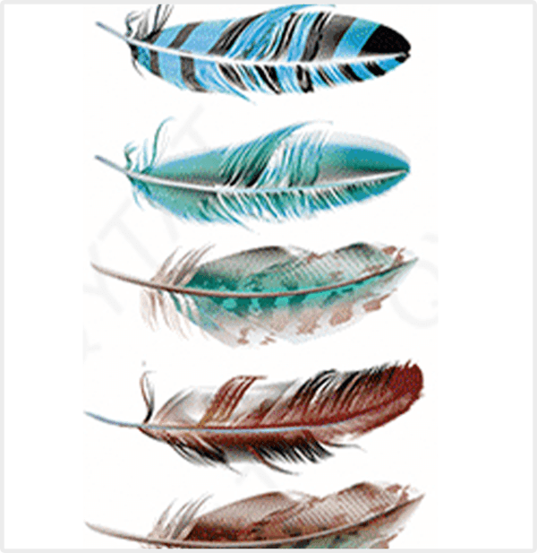 Feathers Pack Temporary Tattoos feathers pack temporary tattoos