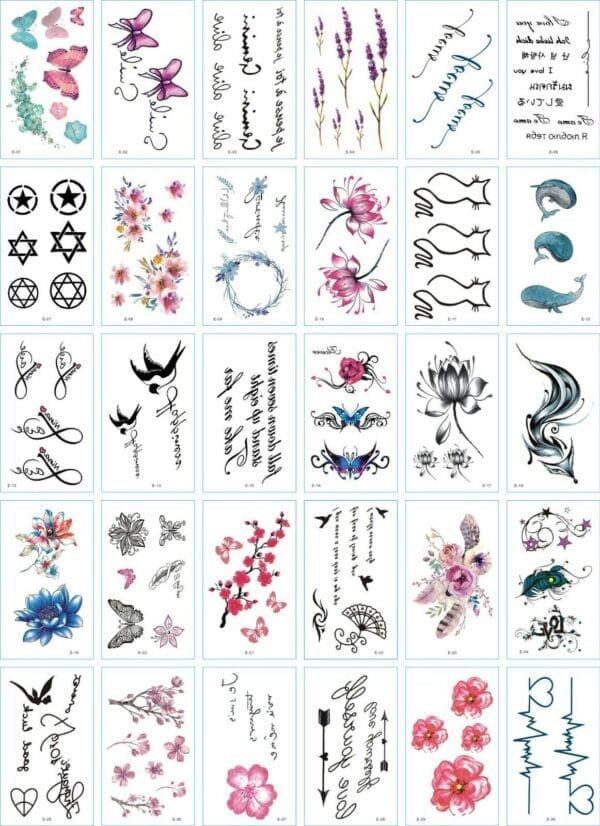 assorted temporary 30 pack d tattoos