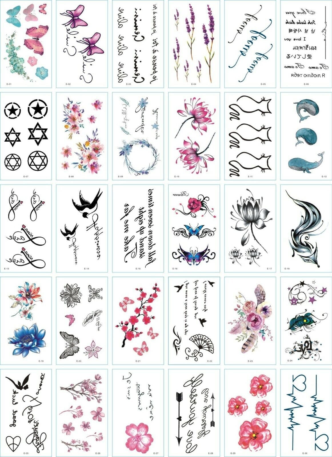 36 Pack of Temporary Tattoos (Updated Series) main image 0