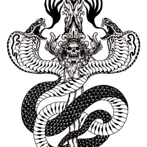 dual serpent temporary tattoos