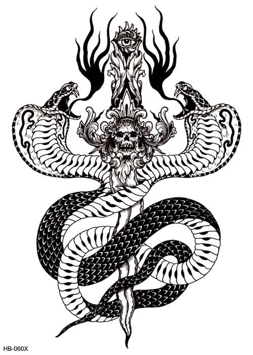 Dual Serpent Temporary Tattoos dual serpent temporary tattoos