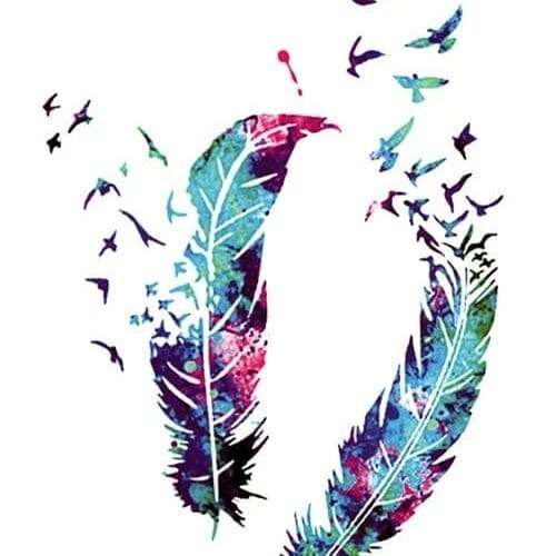 feathers 2 pack temporary tattoos