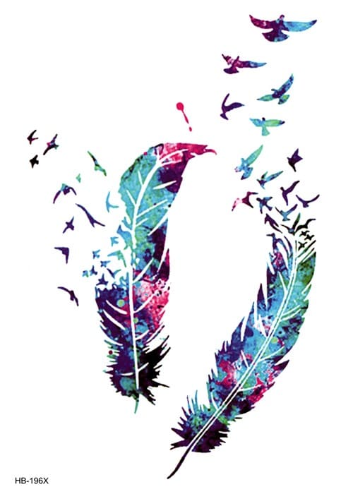 Feathers 2 Pack Temporary Tattoos feathers 2 pack temporary tattoos