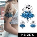 Blue Lotus Om temporary tattoos