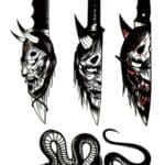 Knives Temporary Tattoos