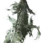 Black and white grim reaper tattoo design