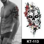 Floral Skull temporary tattoos