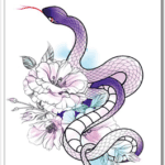 purple snake temporary tattoos