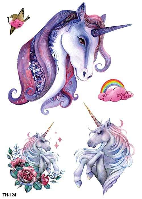Unicorns Temporary Tattoos Unicorns Temporary Tattoos
