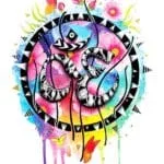 3D colorful temporary tattoo sticker