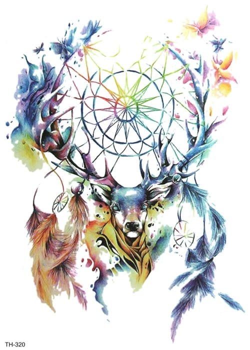 Buy colourful stag tattoos Buy colourful stag tattoos