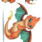 Buy Orange Dinosaurs Temporary Tattoos Online