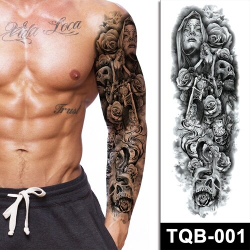 bike n skulls temporary tattoos