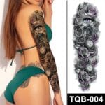 Eye and Purple Roses Temporary Tattoos