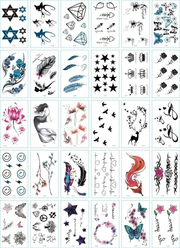 assorted temporary 30 pack a tattoos