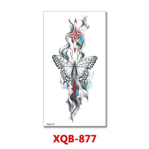Butterfly Compass Temporary Tattoo