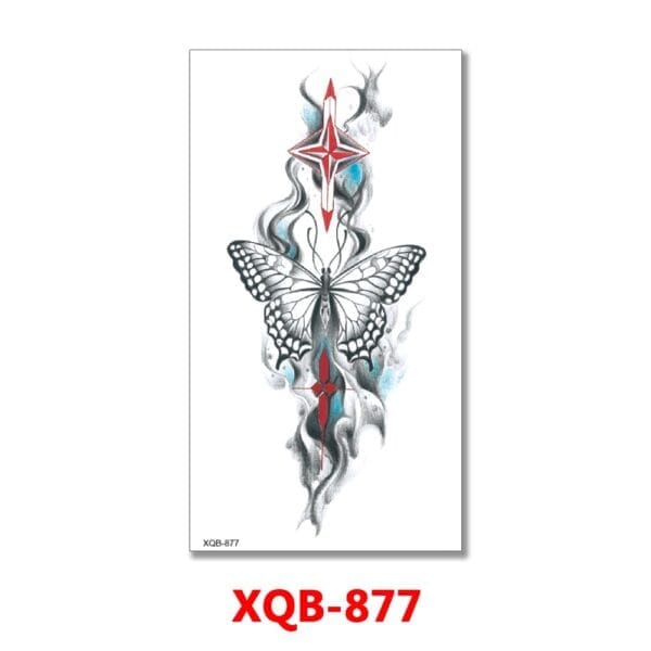 Butterfly Compass Temporary Tattoo Butterfly Compass Temporary Tattoo