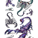 scorpions 8 pack temporary tattoo
