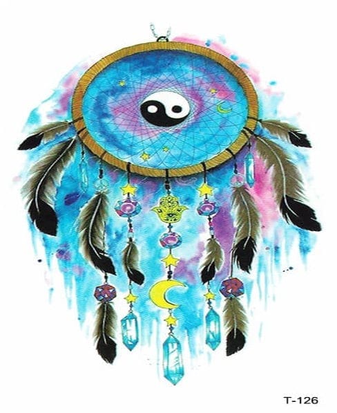 tye dye dreamcatcher temporary tattoos
