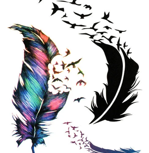 feathers 3 set temporary tattoos