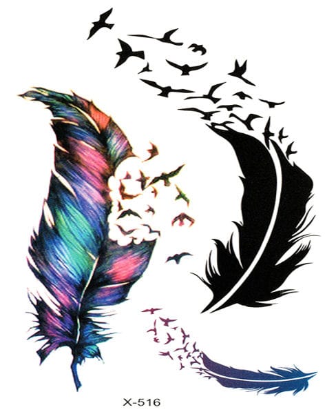 Feathers 3 Set Temporary Tattoos feathers 3 set temporary tattoos