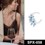 Flower moon temporary tattoo