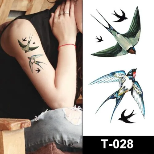birds 5 pack temporary tattoos