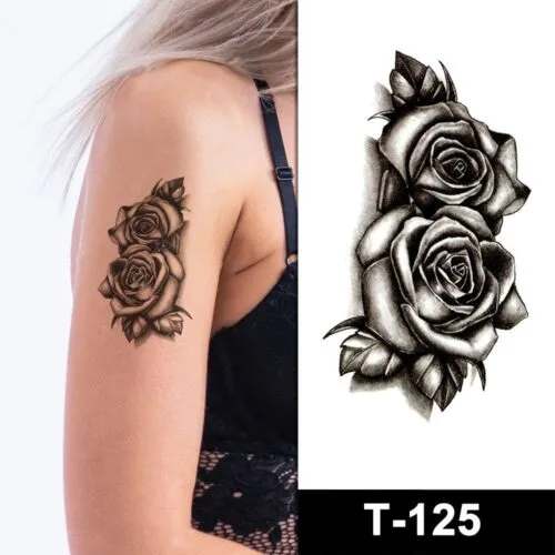 black rose temporary tattoos