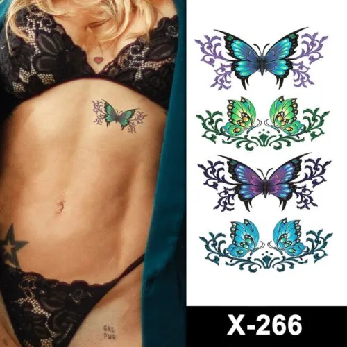 butterfly 4 pack temporary tattoos