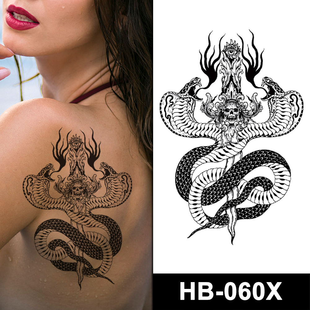 Fantasy Snake Demon Temporary Tattoos