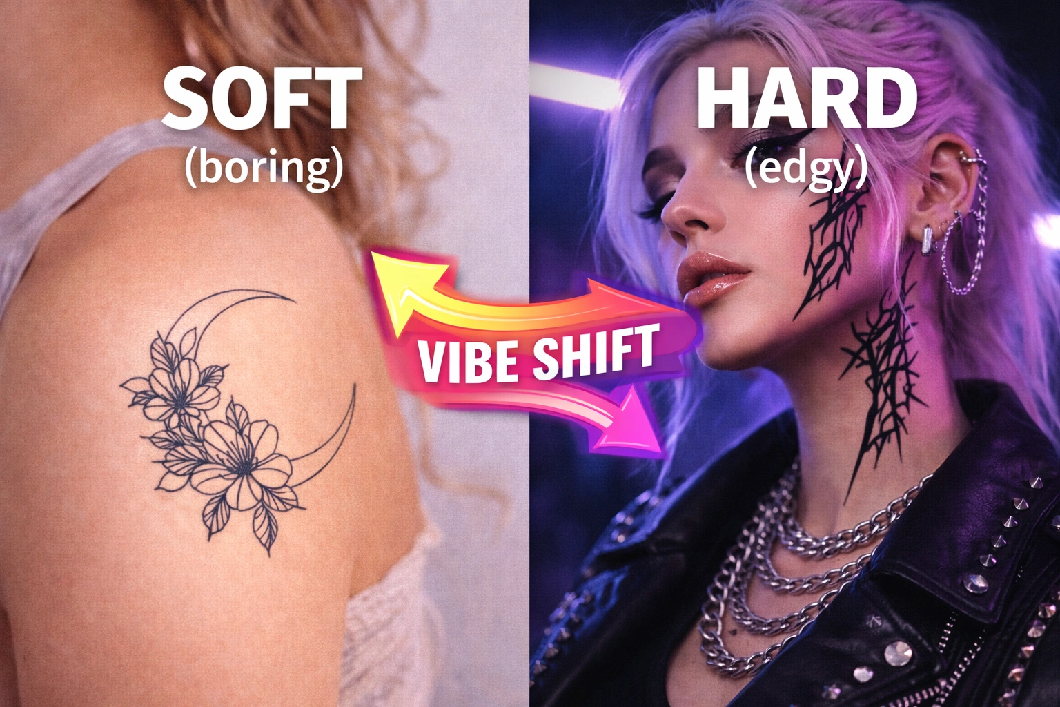 Clean-girl-aesthetic-vs-cyber-sigilism-tattoo-trend