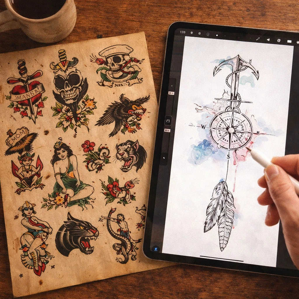 History-of-tattoo-styles-traditional-vs-digital-fine-line