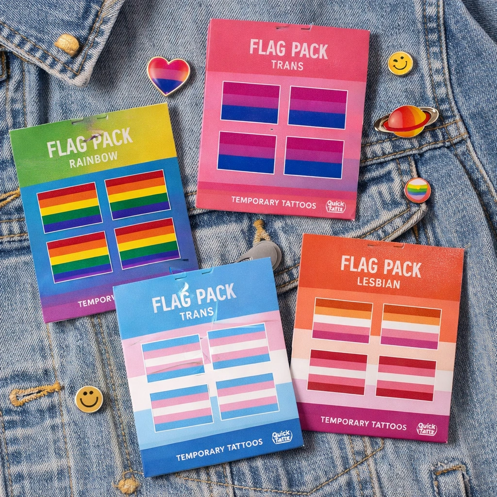 Different LGBTQ Pride Flag Temporary Tattoos Collection