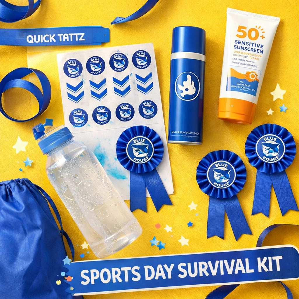 School sports day essentials-kit-with-temporary-tattoos.