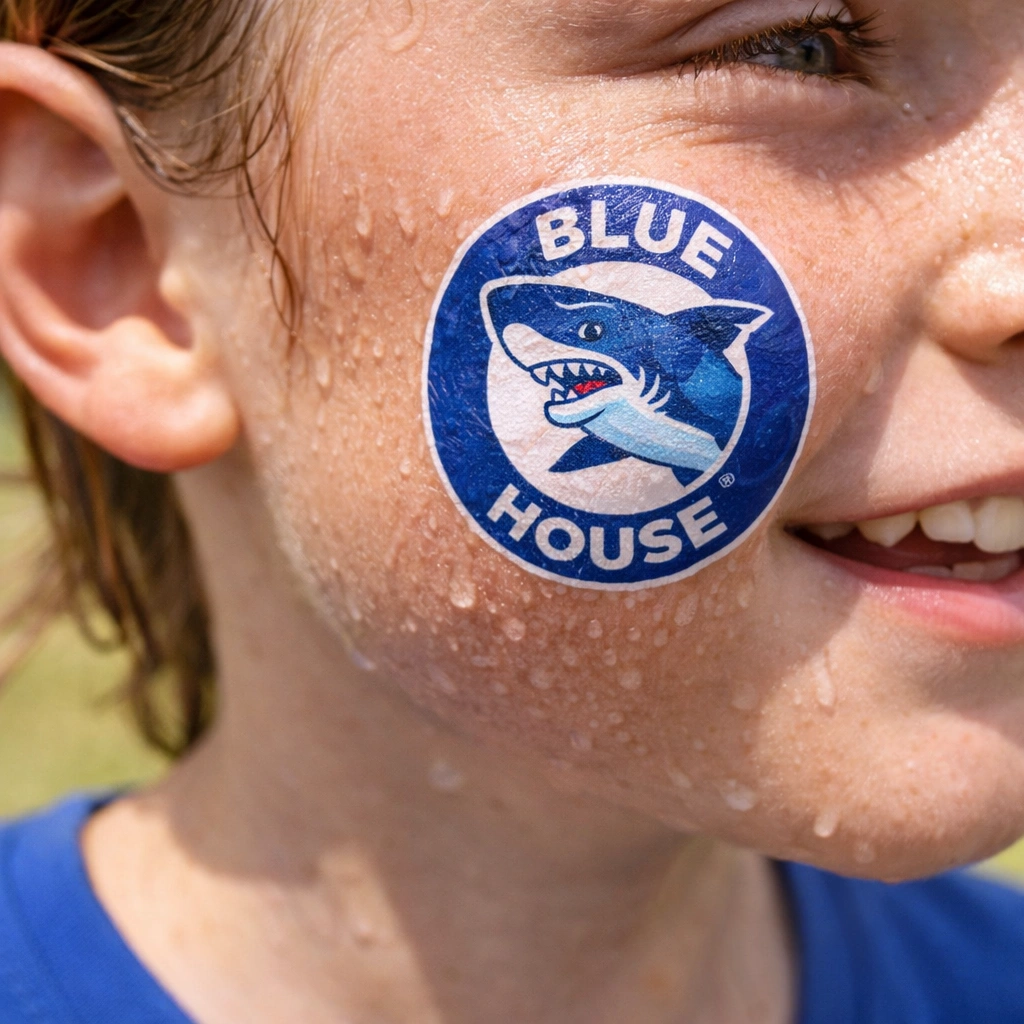Sweat proof temporary tattoos for school sports