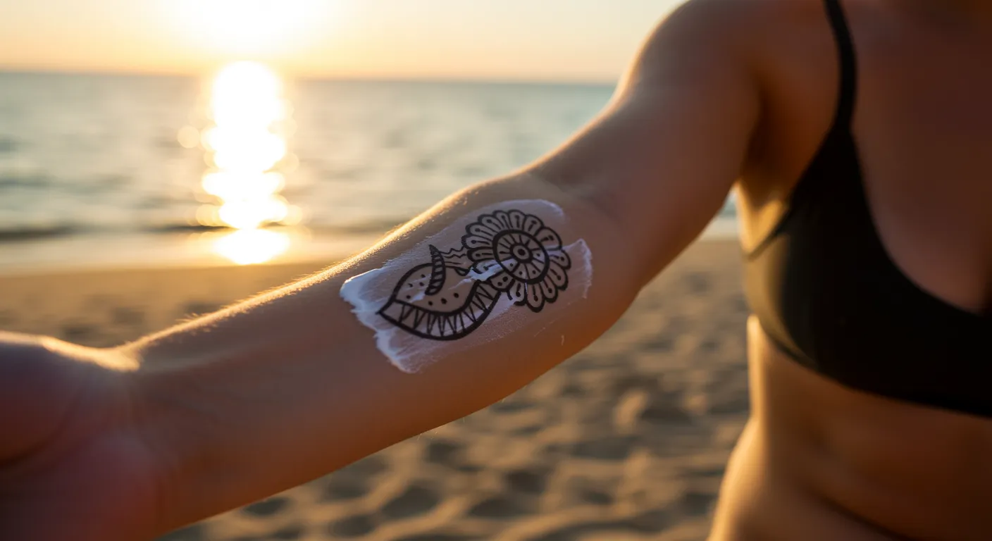 Person looking annoyed while dealing with a white temporary tattoo issue